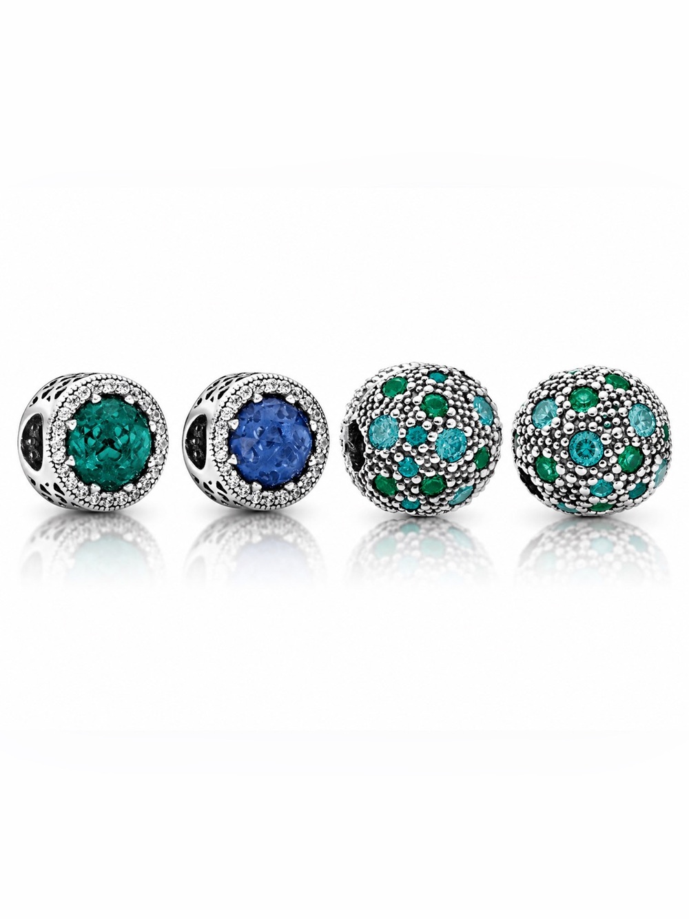 Pandora Cosmic Stars Clip & Sparkling Sea Green / Dark Blue Charms Bundle